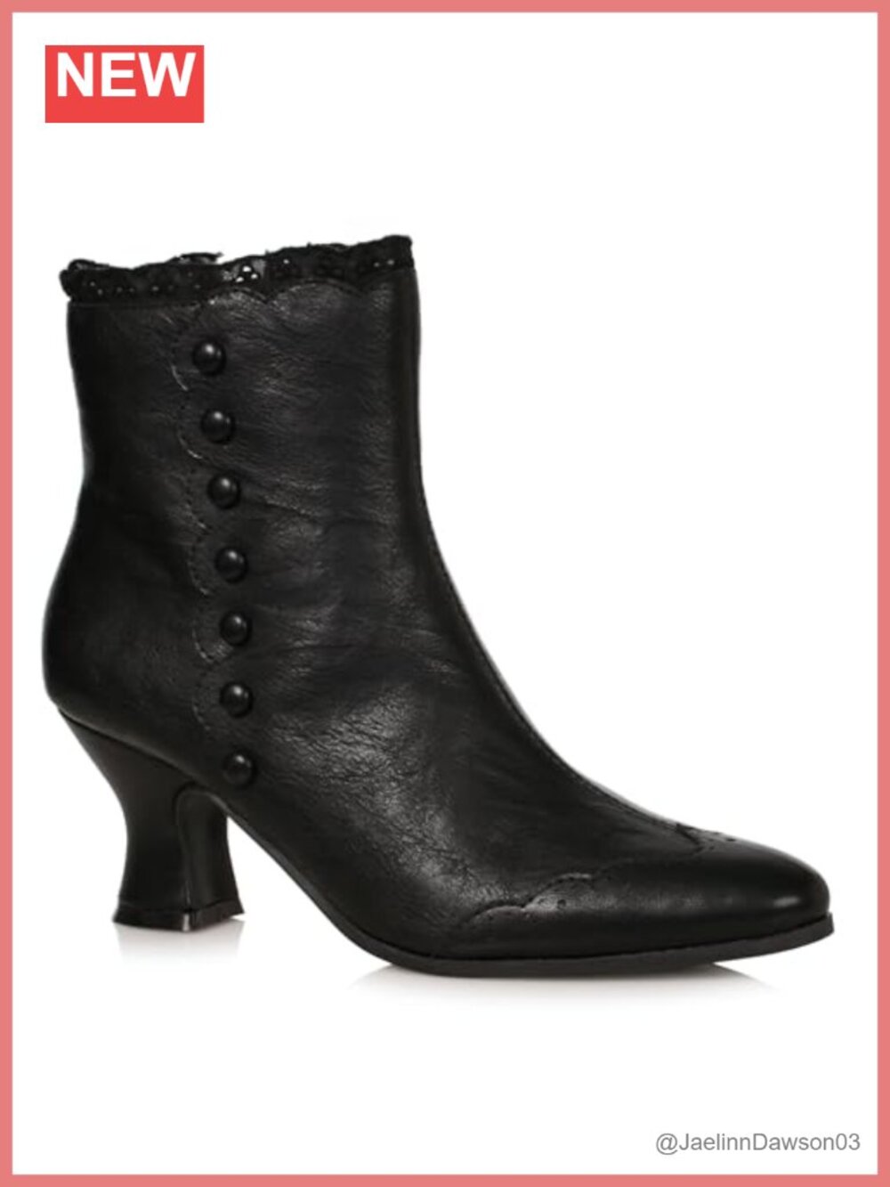 PU Mid-Calf Fashion Bootie with Side Zipper Block Heel